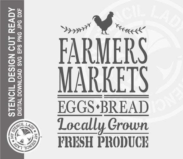 Farmers Market 880 Stencil Digital Download Laser Cricut Cut Ready Des ...