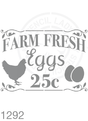 Farm Fresh Eggs Farmhouse Style Stencil 1292 Reusable Country Town Cottage Home Decor Stencils and Templates