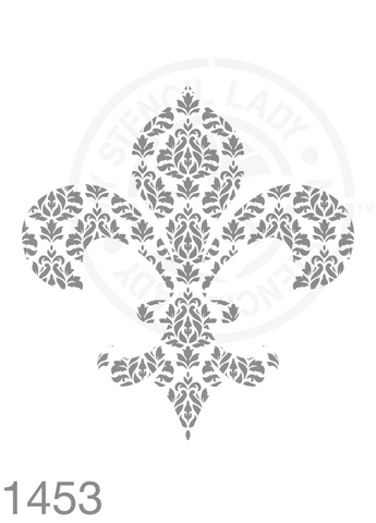 Patterned Silhouette Fleur de lis Stencil 1453 French and Paris France Style Designs in Reusable Stencils and Templates