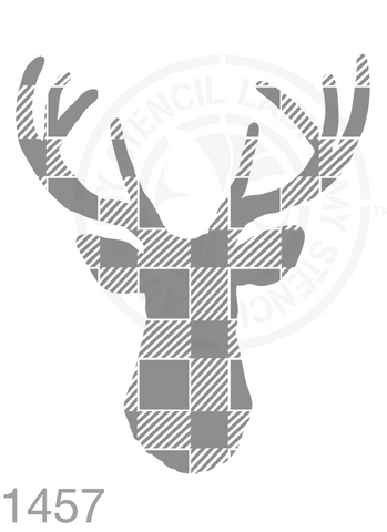 Patterned Silhouette Deer Reindeer Christmas Stencil 1457 Happy Holidays Theme Reusable Stencils and Templates