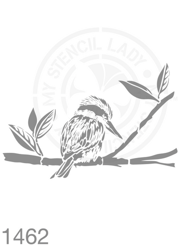 Kingfisher Tropical Hand Drawn Illustration Stencil 1462 Australian Natives Plants and Animals Reusable Templates and Stencils