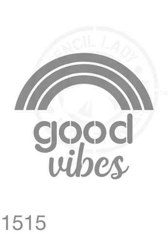 Good Vibes Rainbow Stencil 1515 Words Sayings and DIY Sign Templates and Stencils