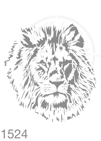 Lion Hand Drawn Illustration Stencil 1524 Reusable Animals Fauna and Wildlife Stencils and Templates