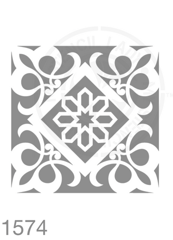 Tile Pattern Stencil 1574 Repeating and Continuous Floor and Wall Reusable Stencils