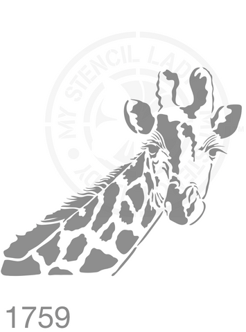 Giraffe Hand Drawn Illustration Stencil 1759 Reusable Animals Fauna and Wildlife Stencils and Templates