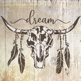 Boho and Aztec Style Cow Skulls Stencil 1034 Reusable Animals Fauna and Wildlife Stencils and Templates