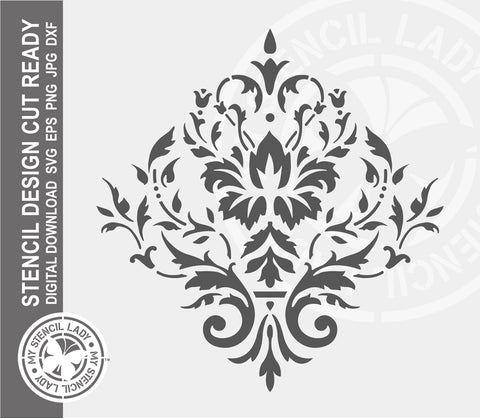 Damask 1118 Stencil Digital Download Laser Cricut Cut Ready Design Templates SVG PNG JPG EPS DXF Files