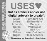 la fleur de lavende 801 Stencil Digital Download Laser Cricut Cut Ready Design Template SVG PNG JPG EPS DXF Files