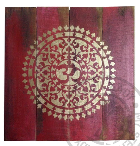 Mandala Timber Art Red - *SOLD* - My Stencil Lady Australian Made Stencils Mandala Vintage Craft Scrapbooking