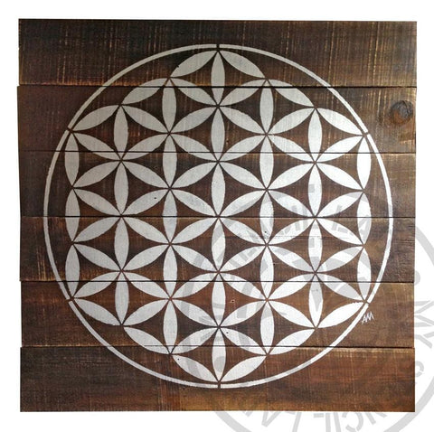 My Stencil Lady Mandala Timber Art Flower of Life on Natural Stain Chalk Painting Furniture Decor Stencils Spiritual Yoga Mandalas Stencils Wall Floor Tiles Craft Cake Kids Walls Floors Tiles Cakes Kids