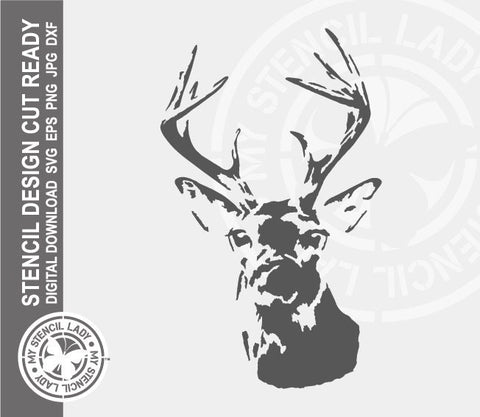Deer 091 Stencil Digital Download Laser Cricut Cut Ready Design Templates SVG PNG JPG EPS DXF Files