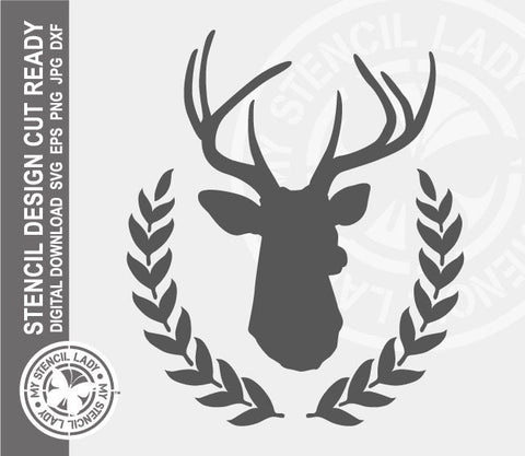 Deer Wreath 100 Stencil Digital Download Laser Cricut Cut Ready Design Templates SVG PNG JPG EPS DXF Files