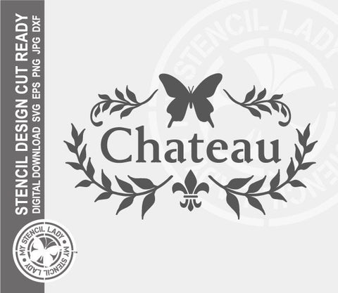 Chateau Butterfly 158 Stencil Digital Download Laser Cricut Cut Ready Design Templates SVG PNG JPG EPS DXF Files