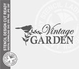 Vintage Garden 219 Stencil Digital Download Laser Cricut Cut Ready Design Template SVG PNG JPG EPS DXF Files