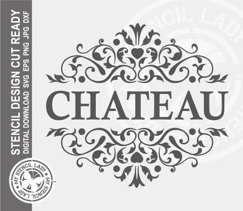 Chateau 160 Stencil Digital Download Laser Cricut Cut Ready Design Templates SVG PNG JPG EPS DXF Files