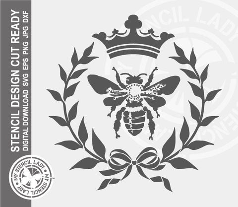 Bee Wreath 646 Stencil Digital Download Laser Cricut Cut Ready Design Templates SVG PNG JPG EPS DXF Files