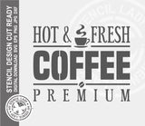 Coffee 710 Stencil Digital Download Laser Cricut Cut Ready Design Templates SVG PNG JPG EPS DXF Files