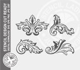 Baroque 759 Stencil Digital Download Laser Cricut Cut Ready Design Templates SVG PNG JPG EPS DXF Files