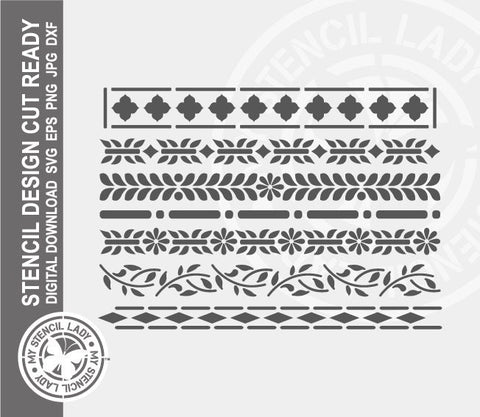 Bone Inlay Borders 796 Stencil Digital Download Laser Cricut Cut Ready Design Templates SVG PNG JPG EPS DXF Files