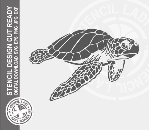 Turtle Sea Creatures Ocean Animals 885 Stencil Digital Download Laser Cricut Cut Ready Design Template SVG PNG JPG EPS DXF Files