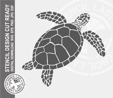 Turtle Sea Creatures Ocean Animals 887 Stencil Digital Download Laser Cricut Cut Ready Design Template SVG PNG JPG EPS DXF Files