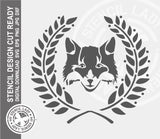 Fox Wreath 925 Stencil Digital Download Laser Cricut Cut Ready Design Templates SVG PNG JPG EPS DXF Files