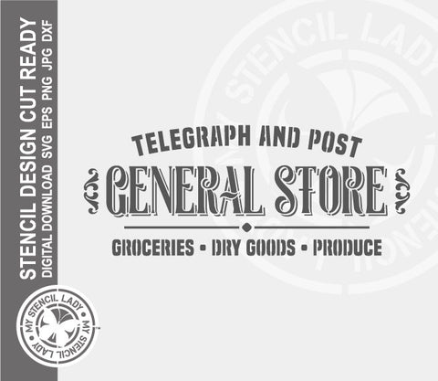 General Store 1214 Stencil Digital Download Laser Cricut Cut Ready Design Templates SVG PNG JPG EPS DXF Files
