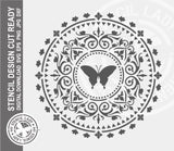 Mandala Butterfly 1240 Stencil Digital Download Laser Cricut Cut Ready Design Template SVG PNG JPG EPS DXF Files