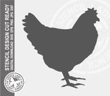 Chicken 1362 Stencil Digital Download Laser Cricut Cut Ready Design Templates SVG PNG JPG EPS DXF Files