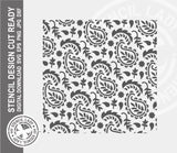 Paisley Pattern 1401 Stencil Digital Download Laser Cricut Cut Ready Template SVG PNG JPG EPS DXF Files
