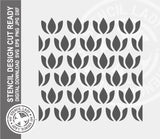 Retro Flowers Pattern 1406 Stencil Digital Download Laser Cricut Cut Ready Template SVG PNG JPG EPS DXF Files