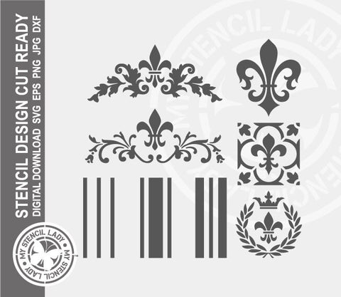 Combination French Designs 1412 Stencil Digital Download Laser Cricut Cut Ready Templates SVG PNG JPG EPS DXF Files