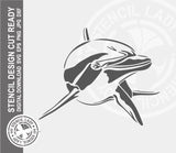 Dolphin 1424 Stencil Digital Download Laser Cricut Cut Ready Design Templates SVG PNG JPG EPS DXF Files