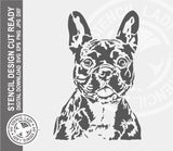 French Bulldog 1436 Stencil Digital Download Laser Cricut Cut Ready Design Templates SVG PNG JPG EPS DXF Files