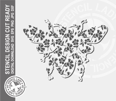 Bee Patterned 1438 Stencil Digital Download Laser Cricut Cut Ready Design Templates SVG PNG JPG EPS DXF Files