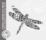 Dragonfly Patterned 1443 Stencil Digital Download Laser Cricut Cut Ready Design Templates SVG PNG JPG EPS DXF Files
