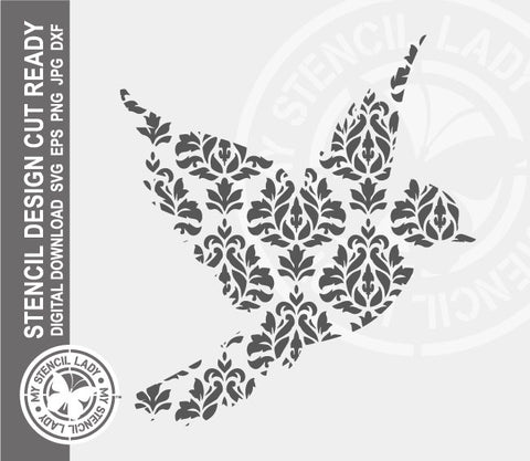 Bird Patterned 1454 Stencil Digital Download Laser Cricut Cut Ready Design Templates SVG PNG JPG EPS DXF Files