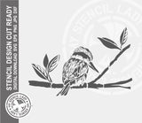 Kingfisher 1462 Stencil Digital Download Laser Cricut Cut Ready Design Template SVG PNG JPG EPS DXF Files