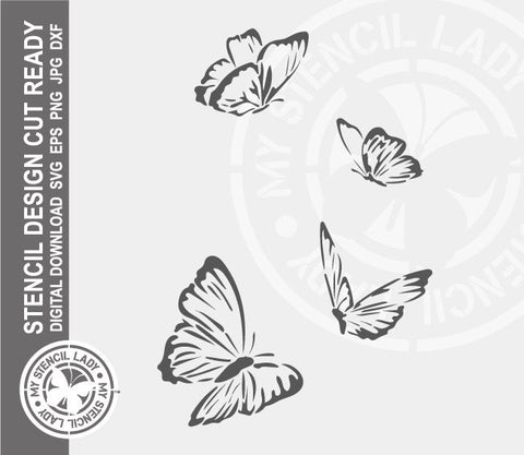 Butterflies 1522 Stencil Digital Download Laser Cricut Cut Ready Design Templates SVG PNG JPG EPS DXF Files