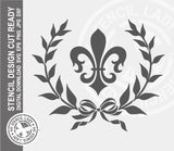 Fleur de lis Wreaths 1544 Stencil Digital Download Laser Cricut Cut Ready Design Templates SVG PNG JPG EPS DXF Files