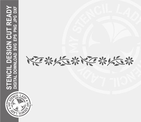 Daisy Border 1637 Stencil Digital Download Laser Cricut Cut Ready Design Templates SVG PNG JPG EPS DXF Files