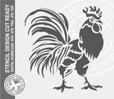 Rooster 1671 Stencil Digital Download Laser Cricut Cut Ready Design Template SVG PNG JPG EPS DXF Files
