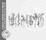 Field of Wildflowers 1693 Stencil Digital Download Laser Cricut Cut Ready Design Templates SVG PNG JPG EPS DXF Files