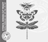 Insects 1700 Stencil Digital Download Laser Cricut Cut Ready Design Template SVG PNG JPG EPS DXF Files