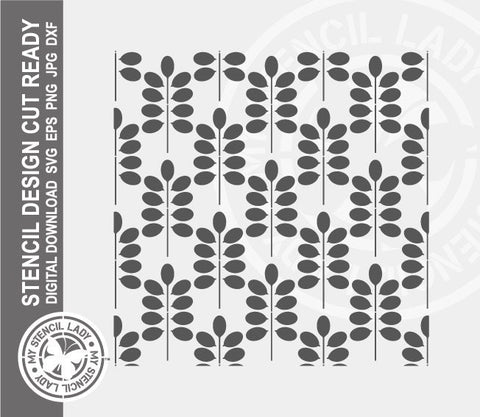 Trees Modern Continuous Repeating Pattern 1756 Stencil Digital Download Laser Cricut Cut Ready Design Template SVG PNG JPG EPS DXF Files
