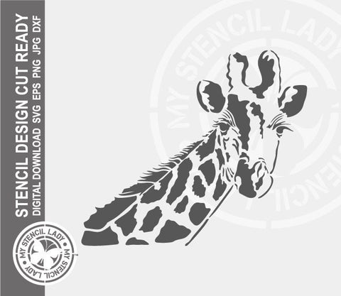 Giraffe 1759 Stencil Digital Download Laser Cricut Cut Ready Design Templates SVG PNG JPG EPS DXF Files