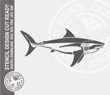 Shark 1761 Stencil Digital Download Laser Cricut Cut Ready Design Template SVG PNG JPG EPS DXF Files