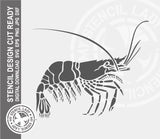 Prawn 1763 Stencil Digital Download Laser Cricut Cut Ready Design Template SVG PNG JPG EPS DXF Files