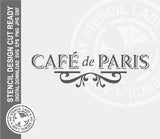 Cafe de Paris 061 Stencil Digital Download Laser Cricut Cut Ready Design Templates SVG PNG JPG EPS DXF Files