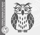 Owl 198 Stencil Digital Download Laser Cricut Cut Ready Design Template SVG PNG JPG EPS DXF Files